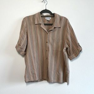 BLAIR Vintage Neutral Striped Button Down